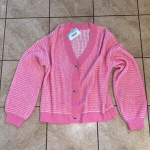 NWT PINK BUTTON DOWN CARDIGAN- SIZE S💗